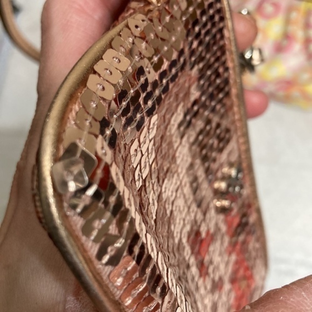 Coach rose gold sequinned wristlet - Picture 6 of 8